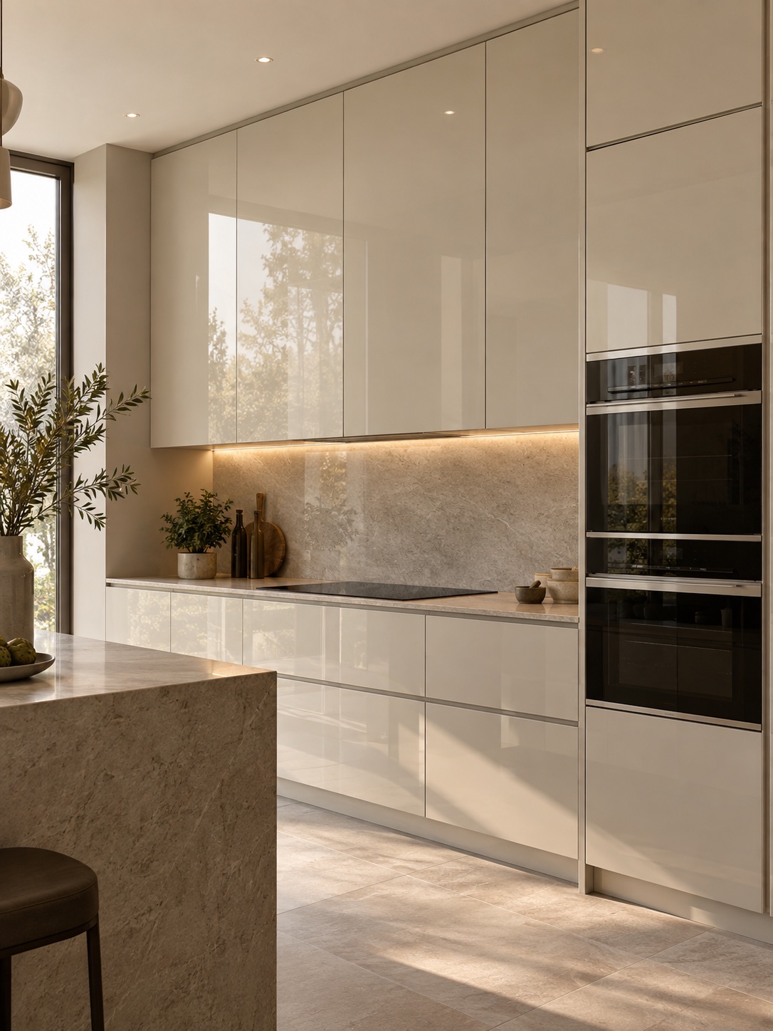 High-Gloss Door in Fully Custom cabinetry