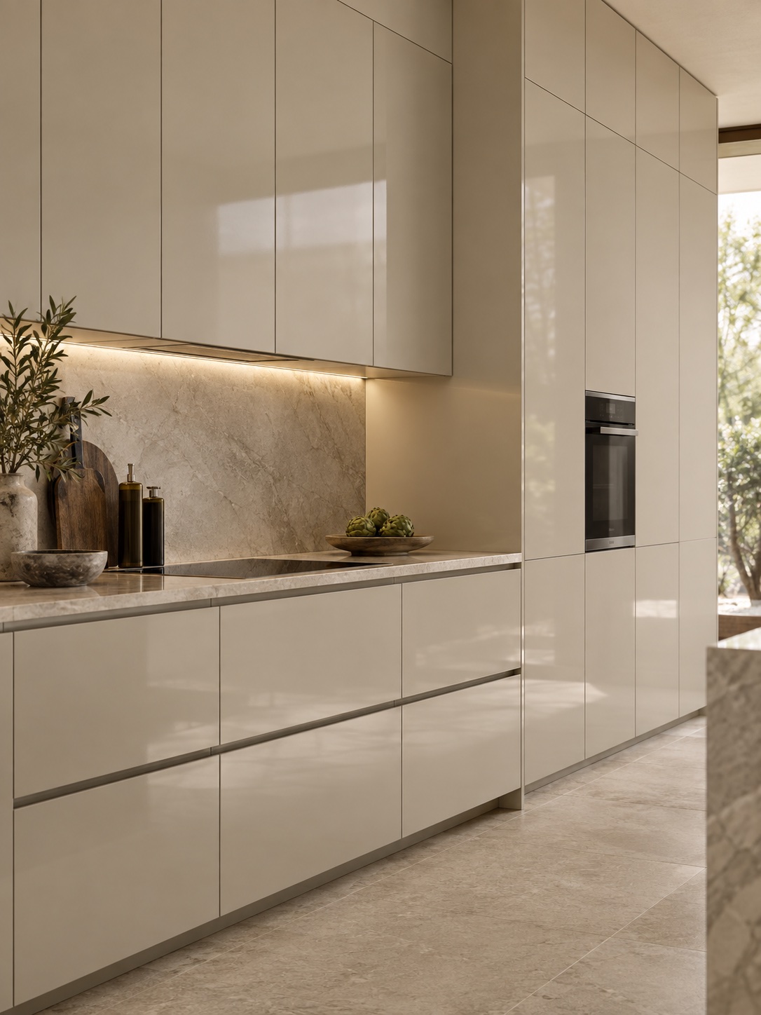 Lacquered Flat Panel Door (MDF) in Fully Custom cabinetry