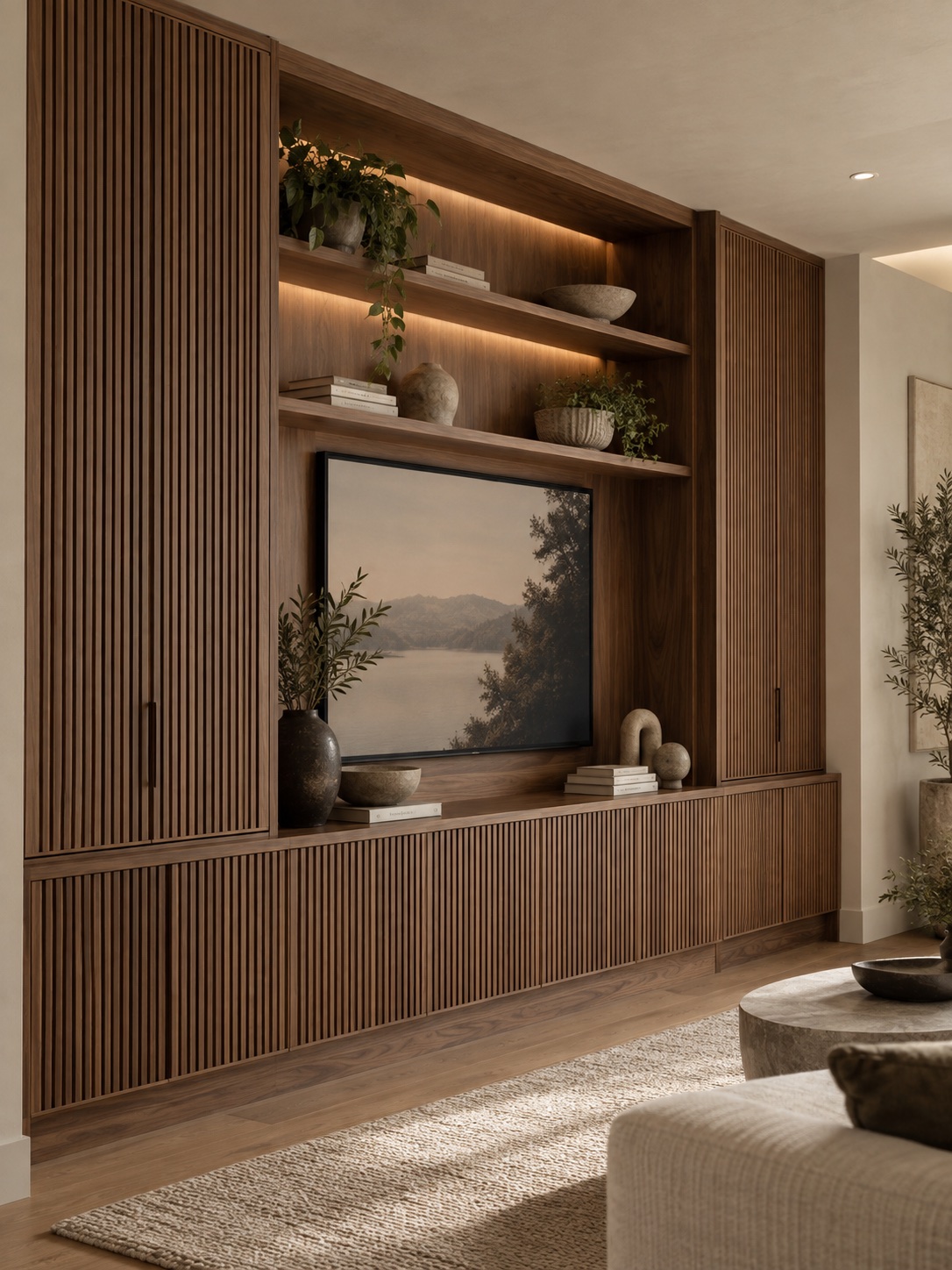 Slatted Door in Fully Custom cabinetry