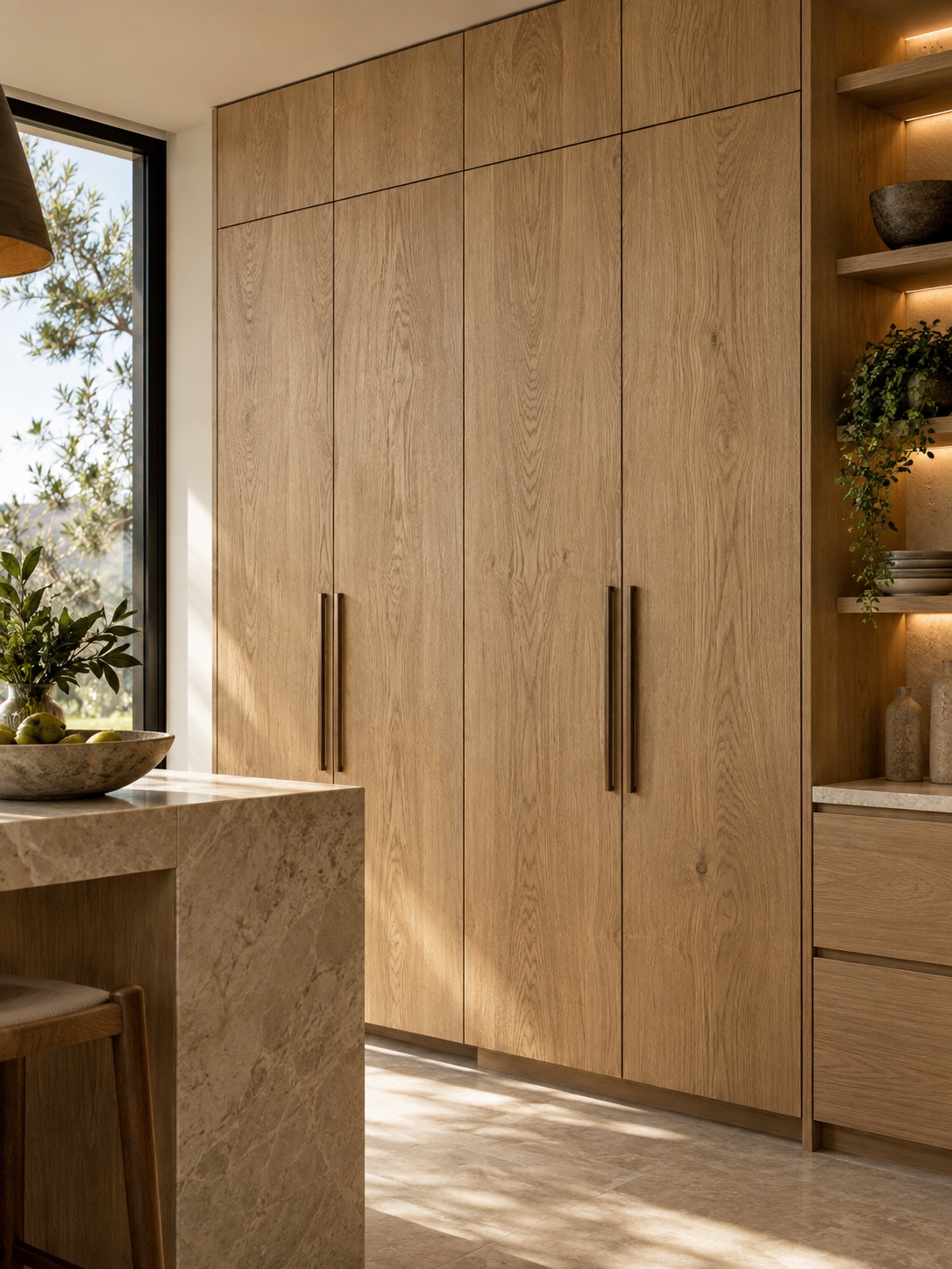 Textured Woodgrain Door in Fully Custom cabinetry