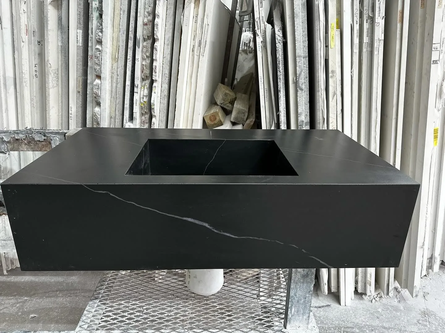 Stone sink and countertop detail