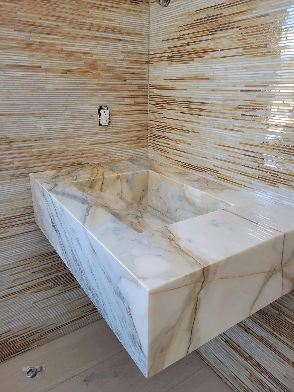 Stone sink and countertop detail