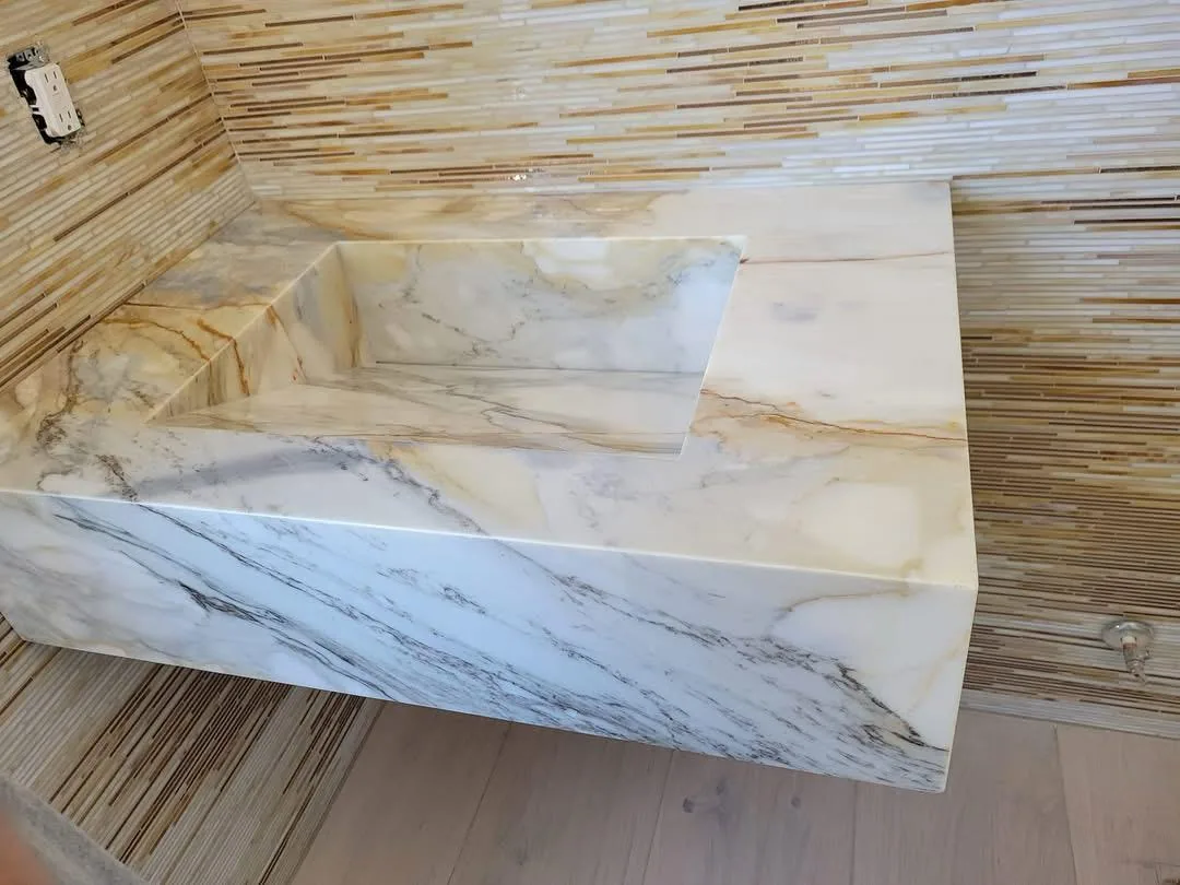 Stone sink and countertop detail
