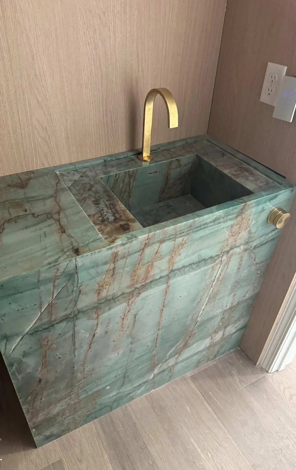 Stone sink and countertop detail